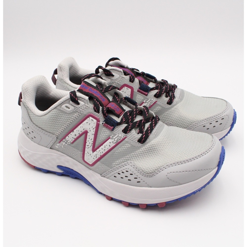 New Balance 410v8 Trail Womens Size 6.5B Gray Pink Trail Running Shoes